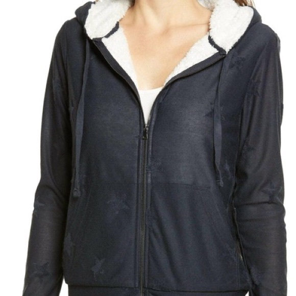 Boboau Navy Blue Zip Up Jacket with Stars - Picture 1 of 4